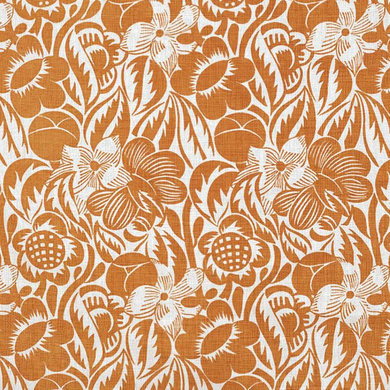 Raoul Dufy Fleurs Etoile Linen in Orange